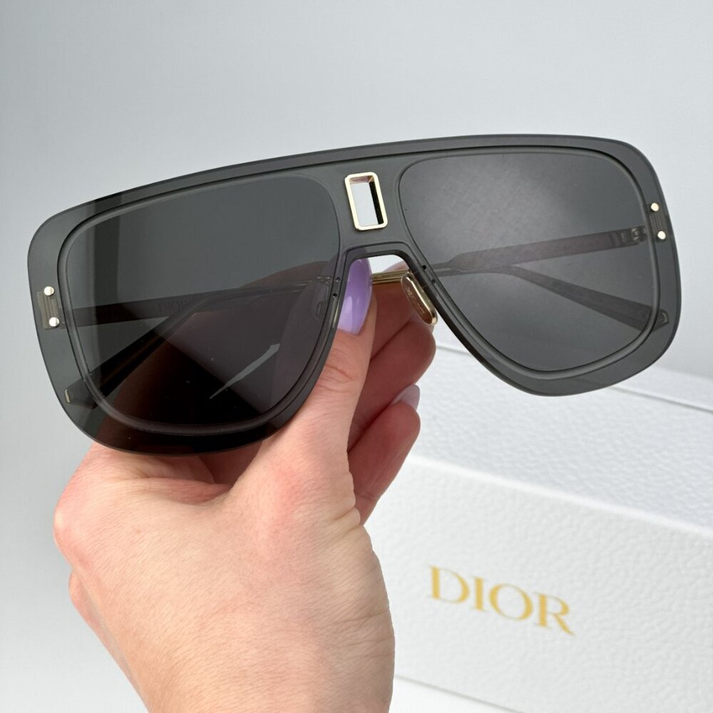 Dior ULTRADIOR MU B0A0 BRAND NEW Sunglasses Gold Grey Unisex Mask